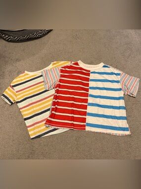 Bundle of 2 Boyfriend Fit Striped Tees
